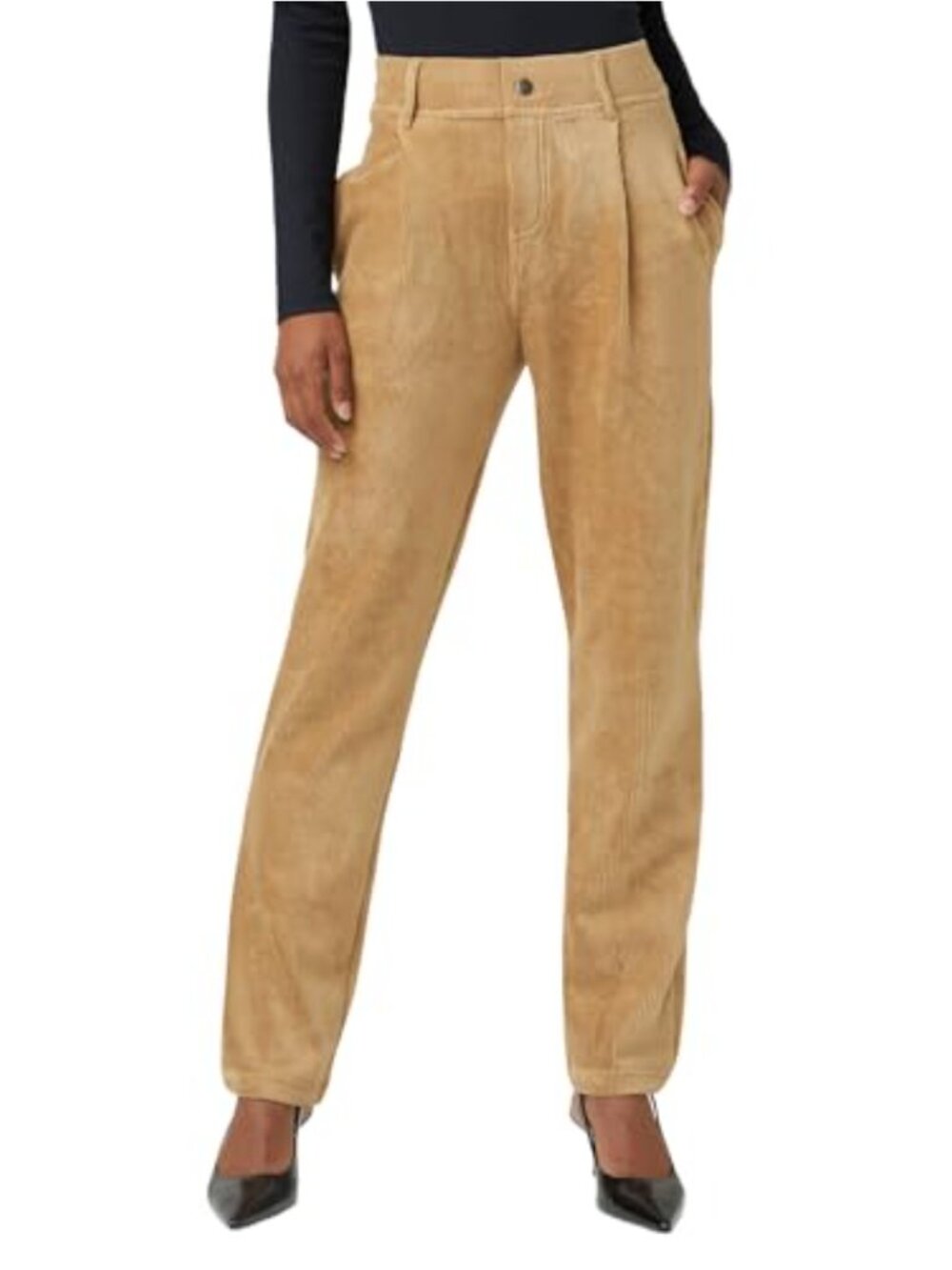 Corduroy Leggings High-Rise Straight Leg Pull-On